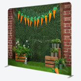 Aperturee - Aperturee Greenery Wall Carrot Bunny Easter Pillow Case Backdrop